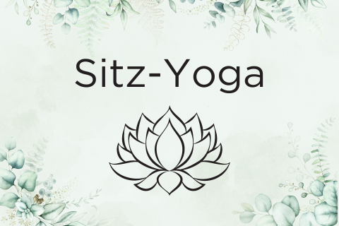 Sitz-Yoga Schriftzug mit Lotusblume