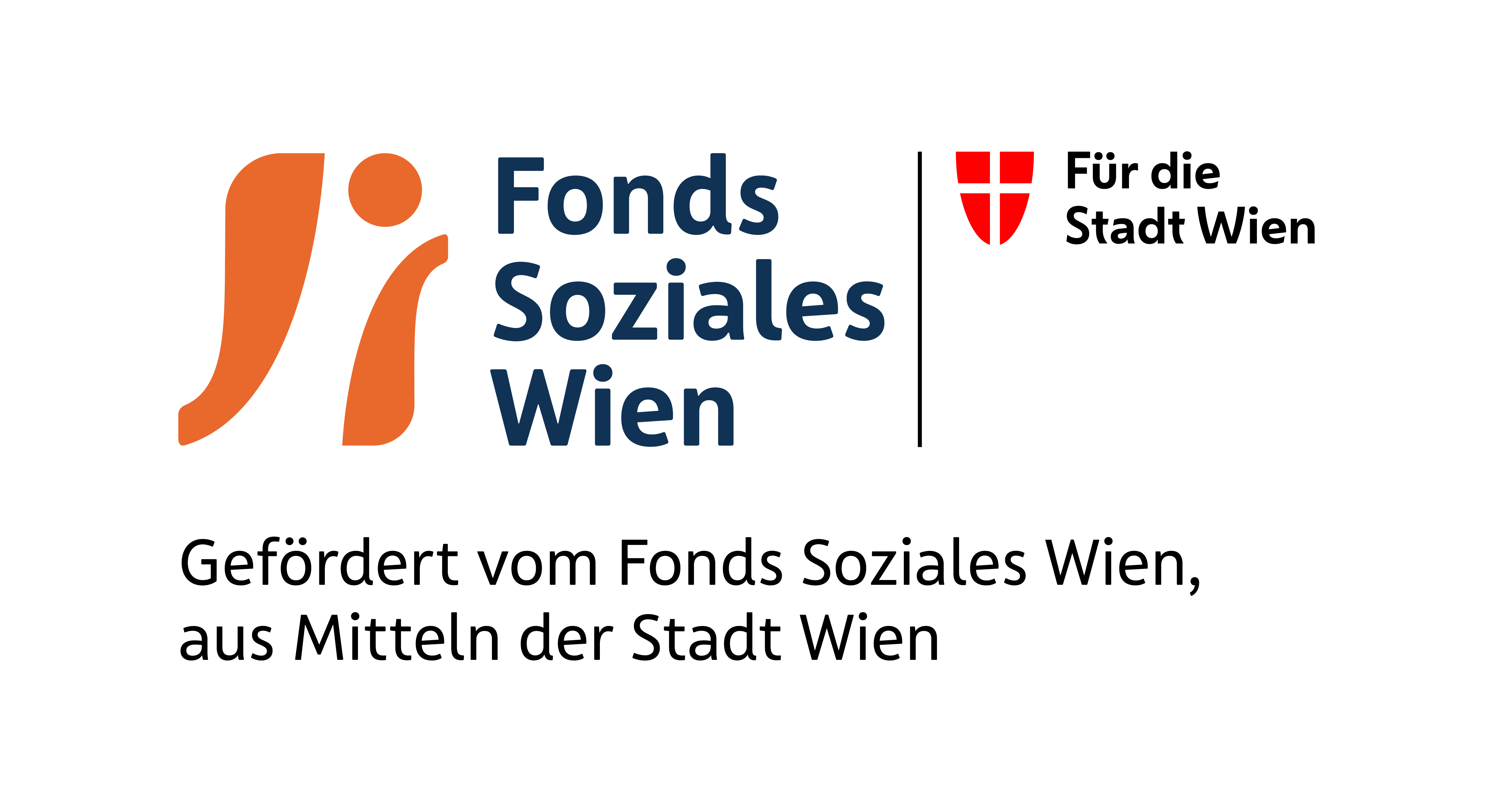 Logo vom Fonds Soziales Wien, der das Angebot der Beratungsstelle für vorschulische und schulische Integration finanziert. Auf dem Logo folgender Text: Gefördert vom Fonds Soziales Wien, aus Mitteln der Stadt Wien. Für die Stadt Wien. 